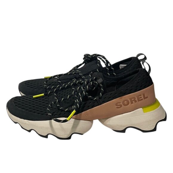 Sorel Womens Kinetic Impact Lace Up Sneakers Black Sz 8 Walking Comfort Outdoors - Picture 1 of 9